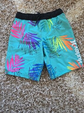 Hurley Multicolor Palm Leaf Print Swim Shorts